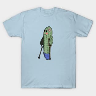 Funny shirt cute boy injured cactus colored T-Shirt